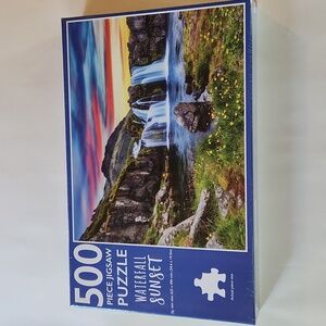Waterfall Sunset 500 Piece Puzzle NWT